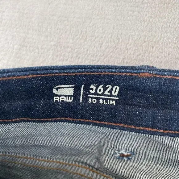 G-Star Raw Jeans Men 32x31 Blue 3D Slim Fit Button Fly Articulated Knees‎ 5620